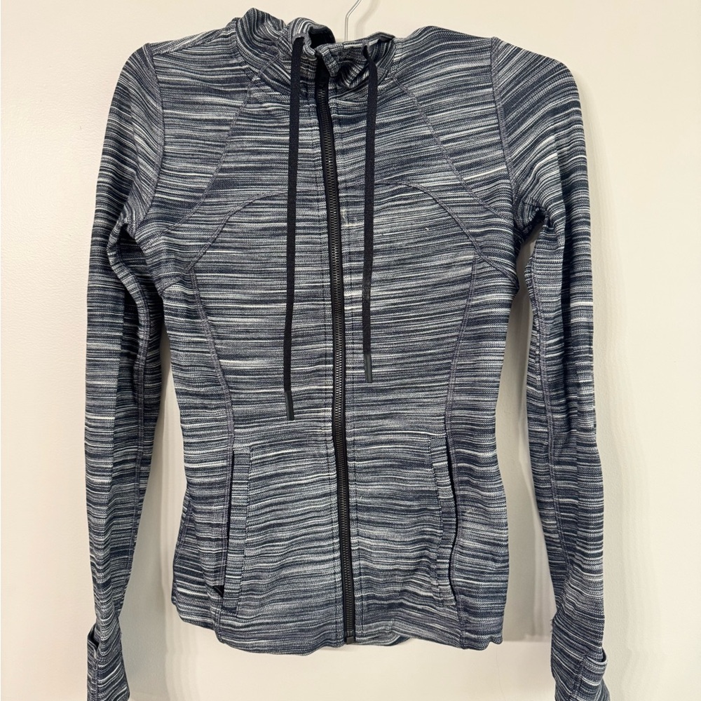 Lululemon Athletica Black and Gray Striped Hoodie